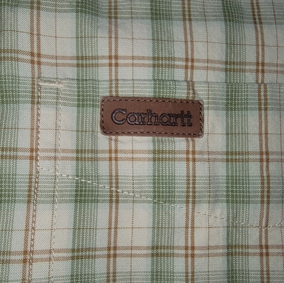 Carhartt Casual Green and Cream Button Down Shirt - Picture 2 of 8